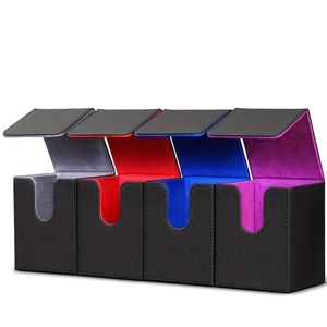 Caja de Cartas MIO de Cuero PU con Capacidad para 110+ Cartas y 50 Fundas, para Juegos de Mesa, <span class=keywords><strong>Magic</strong></span> <span class=keywords><strong>Commander</strong></span>, Roja - Product Image 5