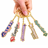 Porte-clés promotionnel en alliage de zinc personnalisé avec logo et lettre, émail dur ou souple, vente en gros du fabricant