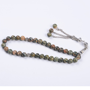 Fashional 33 Polar Jade Muslim Prayer Beads Islamic tasbeh Gemstone Jewelry Turkish Mesbaha Tesbih Zikr Beads - Product Image 2