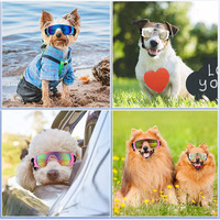 Chapeaux pour animaux de compagnie Lunettes de soleil Design intégré à la mode Réglable Anti-ultraviolet UV Pet Lunettes de soleil Lunettes de chat