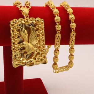 Collana con <span class=keywords><strong>Ciondolo</strong></span> a Forma di Animale Placcato Oro 24K, Catena Lucida Stile Punk Hip Hop per Uomo, Regalo per la Festa del Papà - Product Image 4