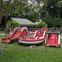 Parcours d'obstacles géant personnalisé gonflable en PVC pour événements sportifs de plein air Maison de rebond commerciale pour adultes avec ventilateur