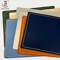 Tapis de table en PVC clouté en cuir vert de 45 cm résistant à la chaleur pour restaurant, sets de napperons de table de cuisine imprimés sur mesure