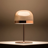 Lampe champignon moderne italienne or rose, réglable, électrique, à LED dimmable, pour bureau, chambre et bureau à domicile