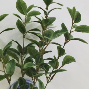 Plantes artificielles vertes, bonsaï vert avec plante succulente, fleur artificielle philodendron, 1 pièce - Product Image 3