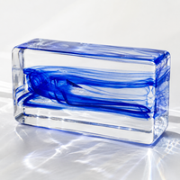 Brique de verre personnalisée à motif encre solide avec garantie de 5 ans pour la décoration des halls d'hôtel et des cloisons commerciales