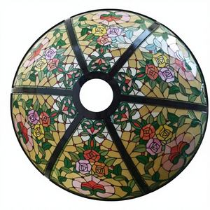 Cúpula de Iluminación para Hotel, Estilo Europeo, con Bloques de Vidrio con Diseño de Rosas, Personalizada de Fábrica, Tipo Tiffany Skyline - Product Image 1