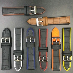 <span class=keywords><strong>Bracelet</strong></span> sport pour <span class=keywords><strong>homme</strong></span> <span class=keywords><strong>20mm</strong></span> 22mm Bracelets de <span class=keywords><strong>montre</strong></span> en silicone fibre de carbone et <span class=keywords><strong>cuir</strong></span> <span class=keywords><strong>Bracelet</strong></span> de remplacement anti-transpiration avec accessoires - Product Image 6