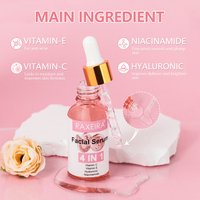 Sérum Visage 4-en-1 à Marque Blanche, Meilleure Vente, Beauté Naturelle, Vitamine C, Vitamine E, Acide Hyaluronique, Nicotinamide, Sérum Éclaircissant pour la Peau