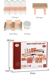 Juego de Muebles de Madera en Miniatura para Niños, Cocina y <span class=keywords><strong>Dormitorio</strong></span> de Juguete - Product Image 3