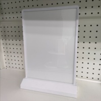 Haute qualité personnalisé mince Double face acrylique LED tente de Table batterie Rechargeable lumière Menu porte-carte pour hôtels restaurants