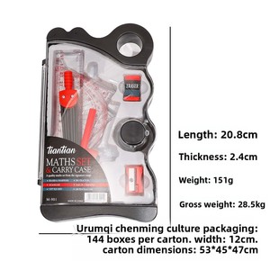 Set di Compassi in Plastica per Studenti, Compasso, Righello Triangolare, Goniometro; Strumenti da Disegno con Custodia per <span class=keywords><strong>Disegni</strong></span> Precisi - Product Image 3