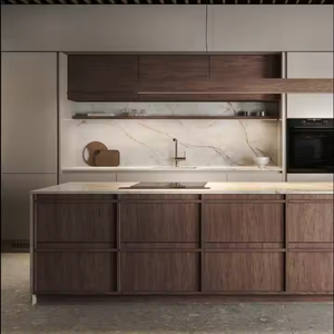 خزانات مطبخ حديثة حديثة حديثة مخصصة من البلوط الأبيض مع جزر - Product Image 4