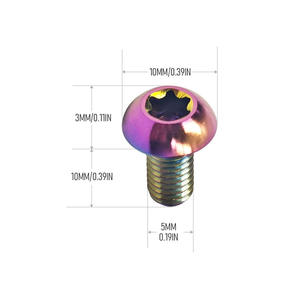 สกรูไทเทเนียมอัลลอยด์เกลียวหยาบแบบ Torx M5x10 มม. หัวแฉก  ผิวเคลือบอะโนไดซ์ มาตรฐาน ISO สำหรับประกอบอุปกรณ์ - Product Image 1