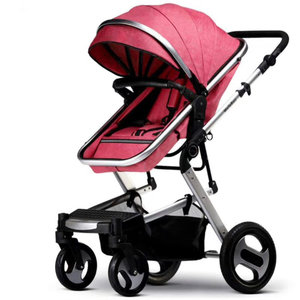 Cochecito de bebé de lujo estándar europeo, cochecito de bebé plegable de paisaje alto para 3 años, tipo de <span class=keywords><strong>coche</strong></span> portátil - Product Image 2