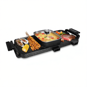 Grill électrique multifonction 2800W en aluminium moulé sous pression avec revêtement PTFE, contrôle de la température, pour 2 à 10 personnes, plaque amovible - Product Image 1