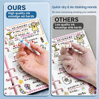 Stylo surligneur à motif floral en gros d'usine, marqueur décoratif multi-motifs à courbes, séchage rapide, stylo de dessin DIY