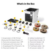 Imprimante 3D FDM Snapmaker U1 - 4 buses indépendantes, impression multicolore, haute vitesse avec surveillance IA pour usage domestique