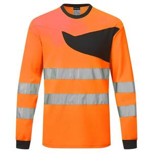 PORTWEST - PW221OBRM PW2 T-shirt haute visibilité L/S, Orange/Noir-EAN 5036108413218 HI-VIS WORKWEAR - Product Image 1