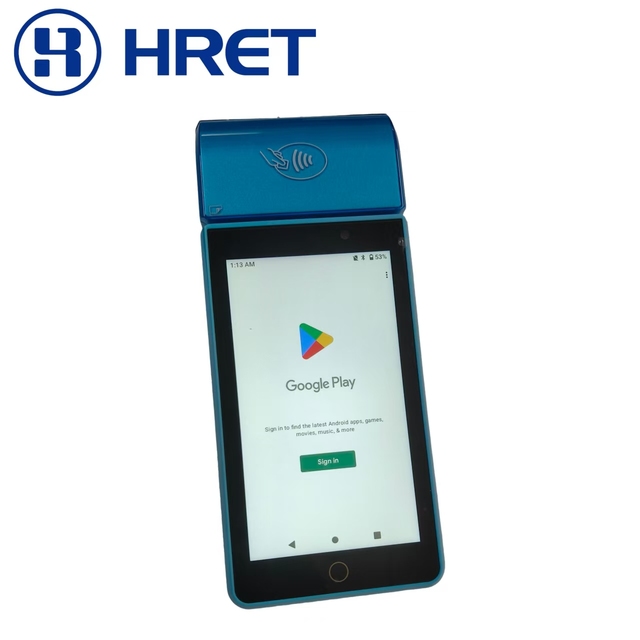 Handheld Android POS Terminal with 58mm Thermal Printer, 5.5'' NFC Barcode Scanner PDA, 4G WiFi BT for Retail POS System