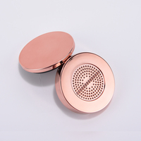 Double couche de haute qualité logo personnalisé luxe bronze or emballage cosmétique vide rond poudre compacte pressée cas