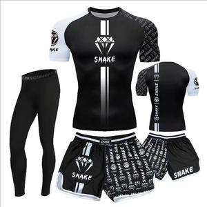 ชุดกีฬา MMA <span class=keywords><strong>มวย</strong></span>ไทย 3 ชิ้น <span class=keywords><strong>เสื้อ</strong></span>รัดกล้ามเนื้อ กางเกงขาสั้น และเสื้อยืด สำหรับผู้ชาย - Product Image 5