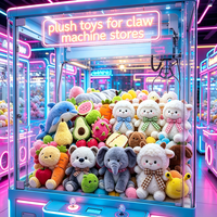 Assortiment varié de peluches de 8 pouces pour machine à griffes, jouets en peluche doux de dessin animé, cadeaux de loterie pour distributeurs automatiques, vente en gros