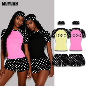Conjunto de Dos Piezas con Estampado de Lunares a la Moda para Mujer, Estilo Y2K, Ropa de Calle para Salir de Noche, con Top Corto y Pantalones Cortos, Logotipo Personalizado - Product Image 1