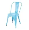 Chaises de restaurant en métal empilables vintage industrielles colorées avec cadre en fer noir, prix plus bas, fournisseur chinois