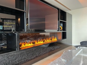 Vente en gros de décoration intérieure de <span class=keywords><strong>maison</strong></span> Cheminée à vapeur d'eau Flamme à bois Cheminée d'intérieur électrique à vapeur 3D Fixation murale - Product Image 4