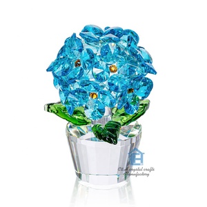 Figurina Decorativa in <span class=keywords><strong>Cristallo</strong></span> CH con Fiori di Margherita Blu, Fermacarte per Casa e Ufficio con Confezione Regalo per San Valentino - Product Image 5