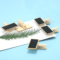 Tableau d'écriture en bois Mini clips de tableau noir Mini tableau noir en bois mémo effaçable Rectangle mini clips en bois tableau noir étiquette signes