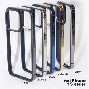 Metal Bumper Case For Iphone 14 Pro Max camera protector stainless steel Frame Protective Cover For Iphone 15 pro max Bumper