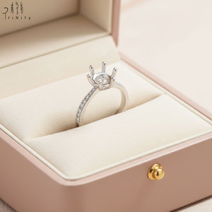 Anillo de compromiso de media eternidad de oro blanco macizo de 18 quilates con diamantes naturales auténticos, diseño romántico, superventas, para mujer - Product Image 6