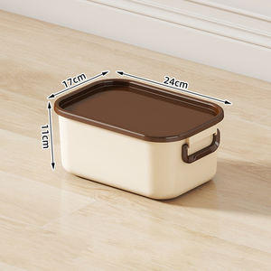 Boîtes de rangement multifonctions modernes en polypropylène beige robuste Couvercles Organisation de la maison en forme de rectangle durable - Product Image 2