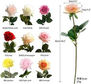 Rosas Artificiales de Tacto Real, de una Sola Cabeza, para Decoración de Bodas, Flores de Rosa de Tacto Real para Decoración del Hogar, Gran Venta - Product Image 5