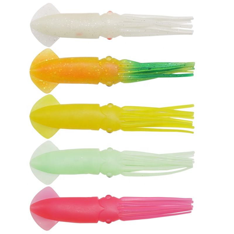 Wholesale Stock Luminous Squid Skirted Lure 7in 30.5g Artificial Big Squid Bait Fishing Lure Bionic Saltwater Soft Octupus Lure