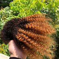 Venta al por mayor blanqueado Ombre 100% humano sin procesar Afro Kinky textura Rasta humano Afro Kinky Bulk cabello humano Cheveux Humains