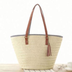 Wholesale Summer <b>Beach</b> Tote <b>Bag</b> Fashion Tassel Pendant <b>Large</b> Capacity Handbag Single Shoulder Straw <b>Bag</b> - Product Image 1