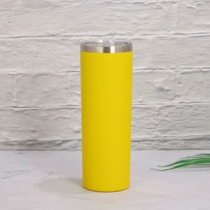 Gobelet de sublimation 20oz en acier inoxydable blanc, mince et droit, vierge, avec couvercle et paille métallique - Product Image 6