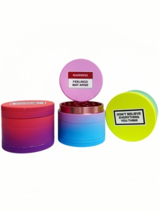 <b>Herb</b> <b>Grinder</b> 6 Pcs Display Box Round Plastic Magnetic Lid Sharp Teeth Colorful Design for Dry <b>Herb</b> Grinding - Product Image 2