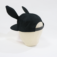 Casquette de baseball personnalisée avec oreilles de lapin 3D, casquette snapback ajustable, casquette snapback élégante en coton à visière plate pour le streetwear et les cadeaux de fête