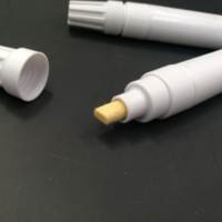 Stylo marqueur à encre permanente grande capacité en aluminium pour papier, pointe pinceau oblique, corps de stylo rechargeable vide