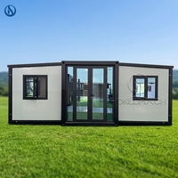 Kit de bungalow mobile à montage rapide, 2 chambres, maison conteneur pliable et extensible de 20 pieds, Honlu, design moderne, imperméable, hôtel