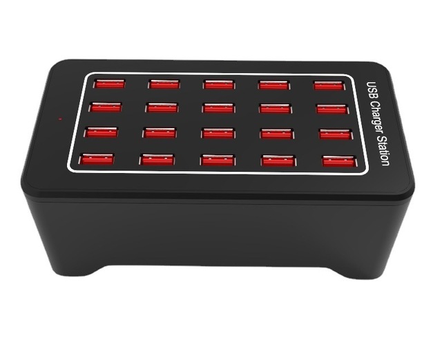 20 Ports 100W(20A) Multiple USB Charger Station Multiport USB Charging Station Intelligent Detection for Smartphones Tablets