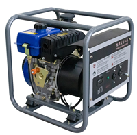 Générateur diesel onduleur à châssis ouvert 2,8 kW à enroulement en cuivre, télécommande, 230 V 50 Hz, démarrage électrique 12 V CC par lanceur manuel, protection contre les surcharges et la faible pression d'huile