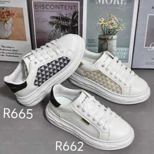Inventario a buon mercato all'ingrosso viso in pelle corta e paffuta, Design classico alla moda, scarpe Casual con suola spessa per le donne - Product Image 1