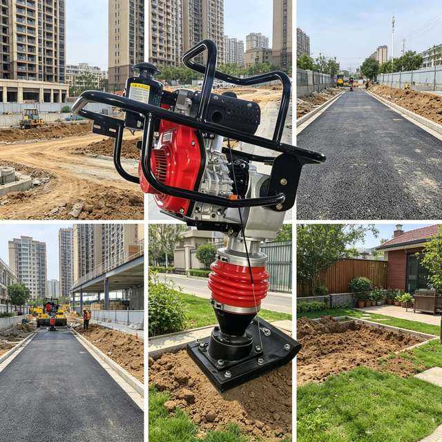 Gasoline/Diesel Engine/Electric  Powered Tamping Rammer Construction Compactor Equipment for Deep Soil and Trench Compaction