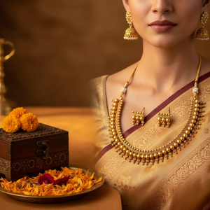 Elite Graceful Copper and Gold Plated Jewellery <b>Sets</b> with Traditional Design Handmade Gold Jewellery <b>Sets</b> - Product Image 3