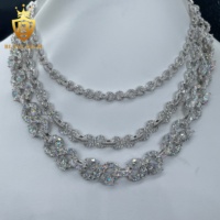 Nouvelle Collection Collier Chaîne à Maillons Infinis et Cubains en Moissanite VVS, Pierres Mélangées Taille Poire 6mm 8mm 13mm